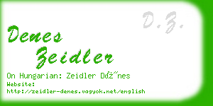 denes zeidler business card